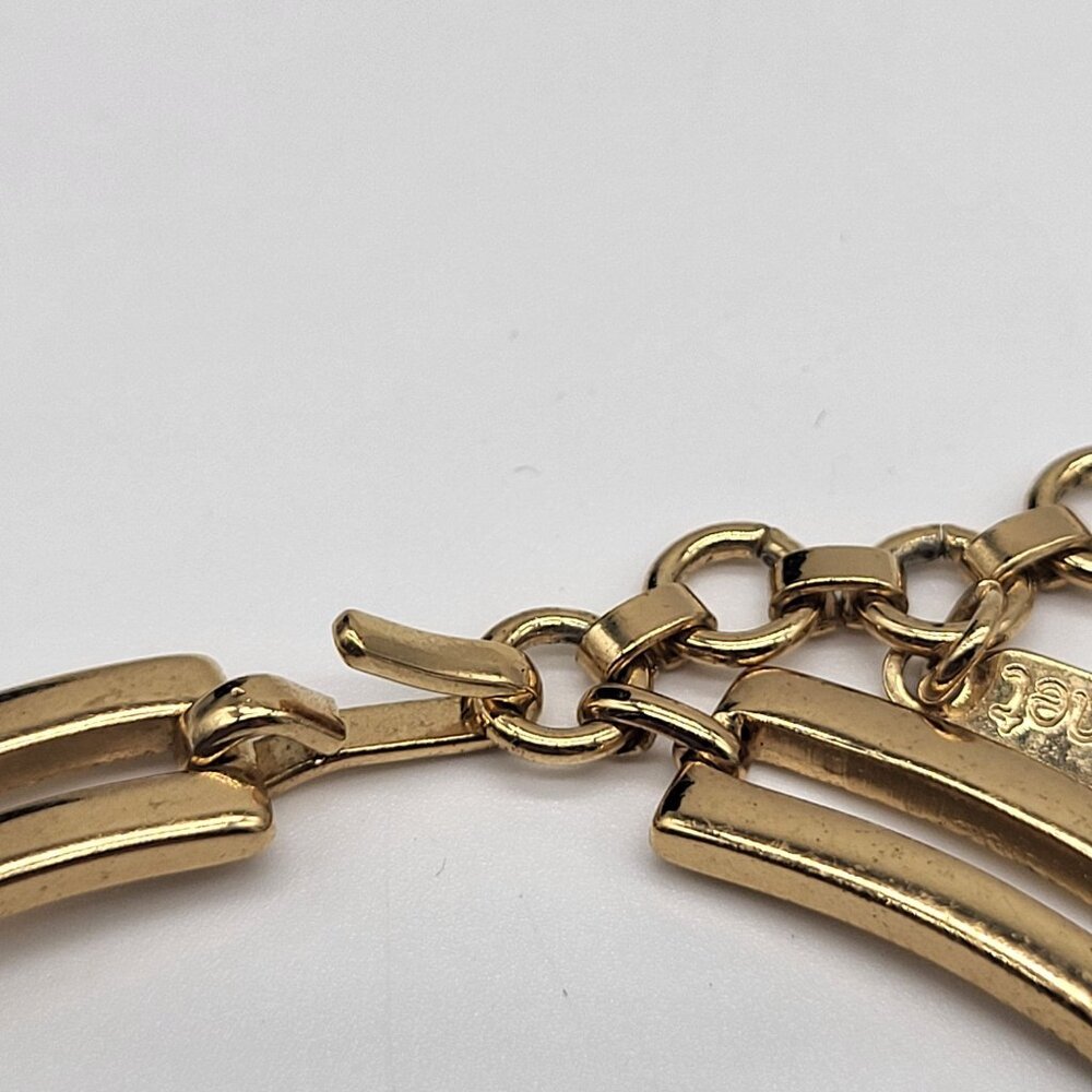 VTG Monet Gold Tone Open Link Chain Choker Necklace - Picture 3 of 8